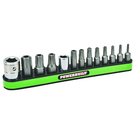 Powerbuilt 13 Pc Tamper Proof Star Bit with Mag Base 941129